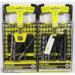 LOT OF 2 SETS OF SCREWDRIVER BITS WITH V-SHAPED