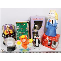 FLAT OF VINTAGE ITEMS TALKING LUCKY