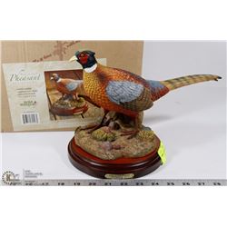 RING NECKED PHEASANT SCULPTURE, NEW WITH BOX