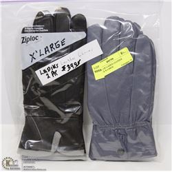 2 PACK OF LADIES LEATHER GLOVES X-LARGE