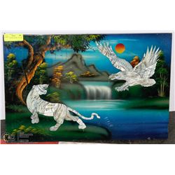 JUNGLE THEMED ENAMEL PICTURE