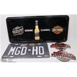 LOT OF 4 METAL HARLEY DAVIDSON SIGNS