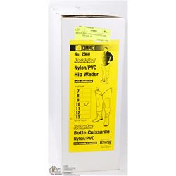 NEW INSULATED NYLON/PVC HIP WADERS SIZE 10