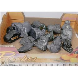 12 WOLF ORIGINALS/ETC NATIVE STONE CARVINGS