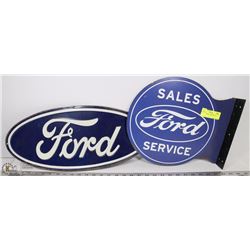 LOT OF 2 METAL FORD SIGNS
