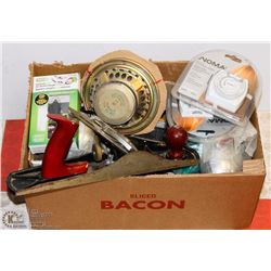 BOX WITH NOMA TIMERS, ELECTRONICS AND MORE