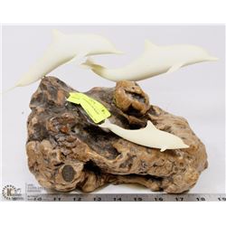 DOLPHIN ORNAMENT ON WOOD