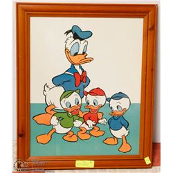 FRAMED 19X23 1985 DISNEY DONALD DUCK PICTURE