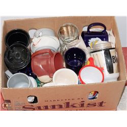 LARGE BOX OF ASSORTED COLLECTIBLE MUGS INCL