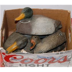 BOX WITH 3 MADE IN ITALY DUCK DECOYS: MALLARD