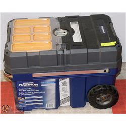 MASTERCRAFT TOOL BOX WITH 2 EXTENSION CORDS & MORE