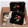 Image 1 : BOX WITH ASSORTED GLASSWARE INCL ENGLISH TEA