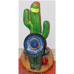 MEXICAN MAN WITH CACTUS STATUE 10"X20"H