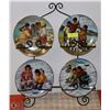 Image 1 : 4 NORI PETER ABORIGINAL PLATES W WALL DISPLAY