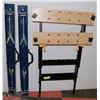 Image 1 : FOLDING WORK TABLE WITH PAIR OF SAWHORSES