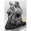 Image 1 : INUIT SOAPSTONE BEAR STATUE, "A WOLF ORIGINAL"