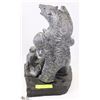 Image 2 : INUIT SOAPSTONE BEAR STATUE, "A WOLF ORIGINAL"