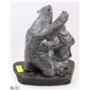 Image 3 : INUIT SOAPSTONE BEAR STATUE, "A WOLF ORIGINAL"