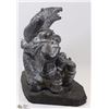Image 4 : INUIT SOAPSTONE BEAR STATUE, "A WOLF ORIGINAL"