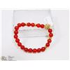 Image 1 : #11-RED RUBY BEAD BRACELET 7.5"