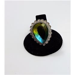 #18 - BICOLORED PEAR SHAPED TOURMALINE RING
