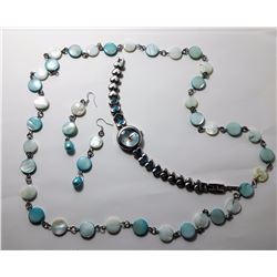 #17 - AQUA DISK MOTHER OF PEARL SET