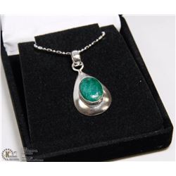 #71-NARURAL GREEN EMERALD PENDANT