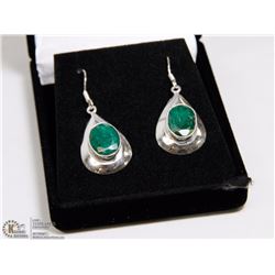 #70-NARURAL GREEN EMERALD EARRINGS