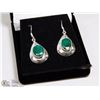 Image 1 : #70-NARURAL GREEN EMERALD EARRINGS