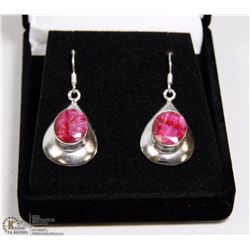 #74-#NATURAL RED RUBY EARRINGS