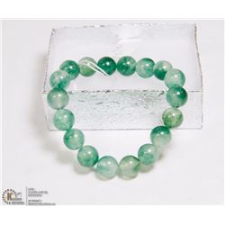 #41-NATURAL WHITE AND GREEN JADE BRACELET