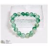 Image 1 : #41-NATURAL WHITE AND GREEN JADE BRACELET