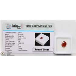 #16-NATURAL RED ZIRCON 4.35CT
