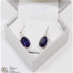 14KT WHITE GOLD GEMSTONE EARRINGS WITH COA