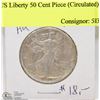 Image 1 : 95) US LIBERTY 50 CENT PIECE (CIRCULATED)