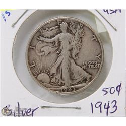 163)  SILVER 50 CENT PIECE (CIRCULATED)