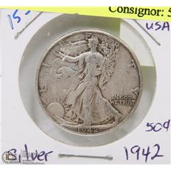 161)  SILVER 50 CENT PIECE (CIRCULATED)