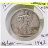Image 1 : 161)  SILVER 50 CENT PIECE (CIRCULATED)