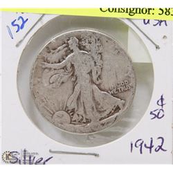 160)  SILVER 50 CENT PIECE (CIRCULATED)