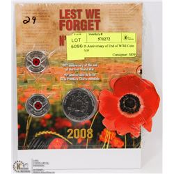 29) 90TH ANNIVERSARY OF END OF WWI COIN SET (UNCIR