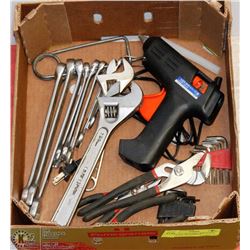 TOOL LOT INCLUDES, WRENCHES, PLIER SET, ALLEN KEYS