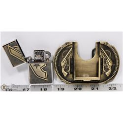 BELT BUCKLE WITH BUILT IN LIGHTER