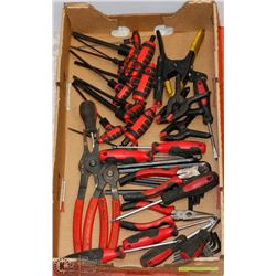 TOOL LOT WITH BLUEPOINT PLIERS, CLAMPS, ALLEN KEYS