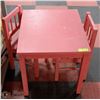 Image 1 : CHILDRENS WOOD TABLE & 2 CHAIRS