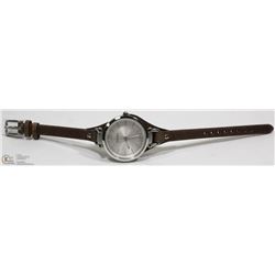 NEW FOSSIL GEORGIA SILVER DIAL TAN LEATHER LADIES