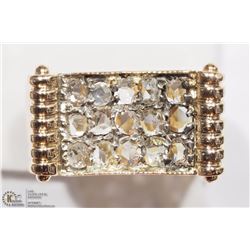 14K YELLOW GOLD 15 OLD CUT DIAMONDS RING