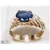 Image 2 : 10K YELLOW GOLD SAPPHIRE SOLITAIRE RING SIZE 5.5