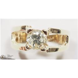 10K YELLOW GOLD LARGE DIAMOND SOLITAIRE RING