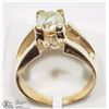 Image 2 : 10K YELLOW GOLD LARGE DIAMOND SOLITAIRE RING