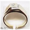 Image 2 : 10K YELLOW GOLD DIAMOND MEN'S RING SIZE 8.5